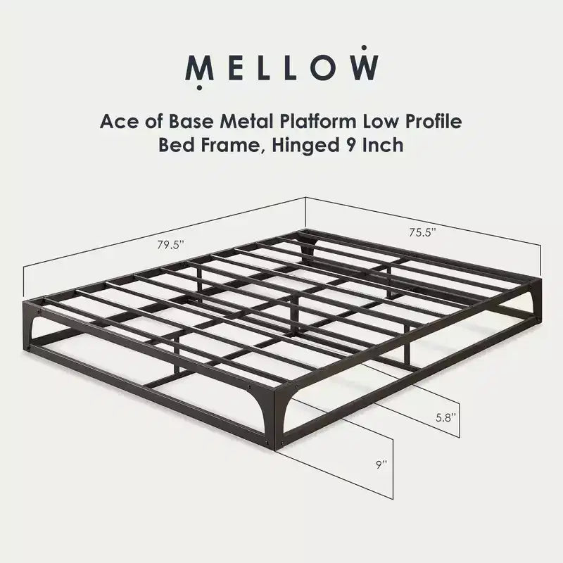 Mellow Ace of Base Metal Platform Low Profile Bed Frame