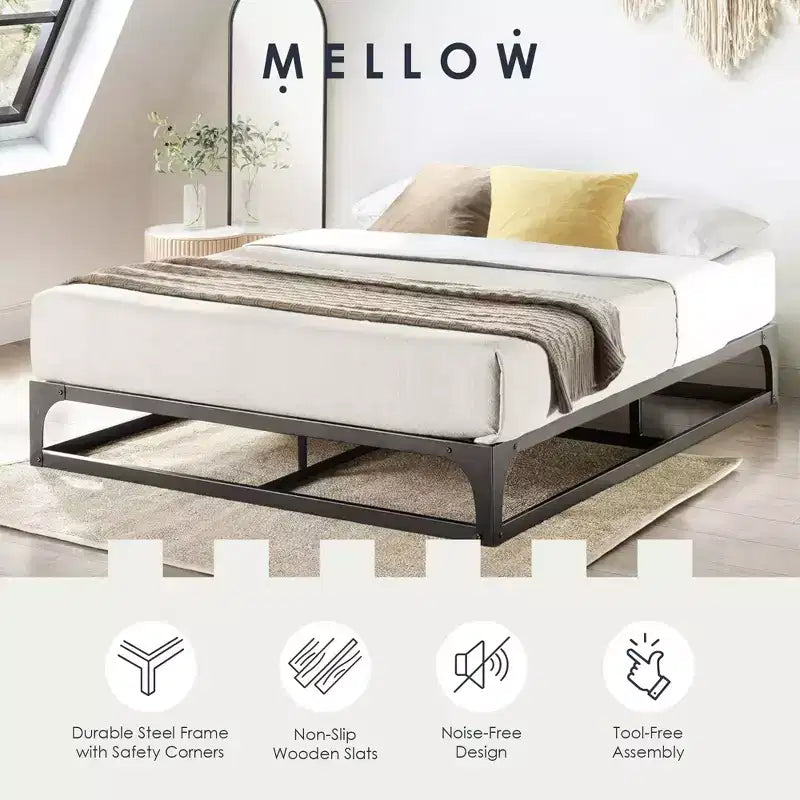 Mellow Ace of Base Metal Platform Low Profile Bed Frame