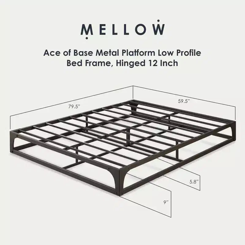 Mellow Ace of Base Metal Platform Low Profile Bed Frame