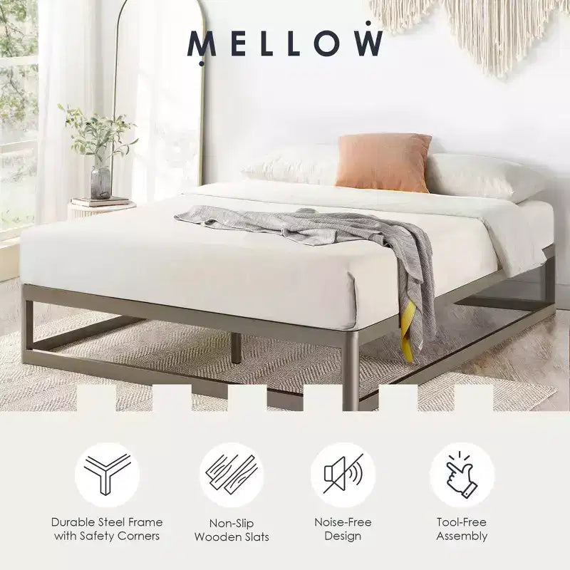 Mellow Ace of Base Metal Platform Low Profile Bed Frame