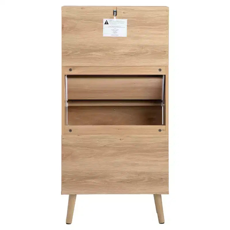 Karl Home Rattan Panel 1 Drawer 2 Flip-Drawer Shoe Cabinet Particleboard 21.26 W