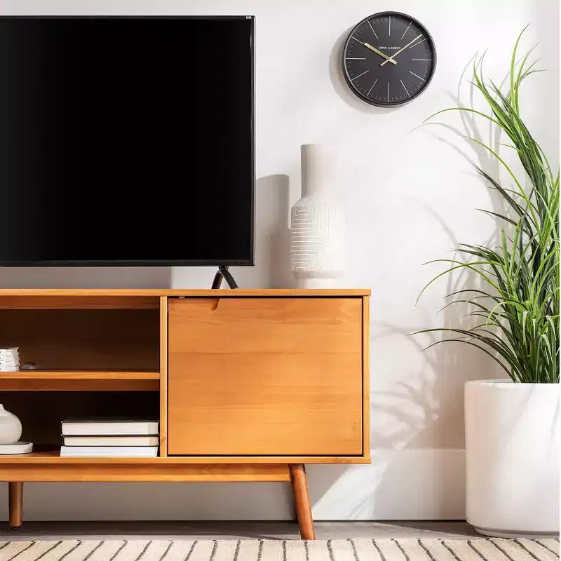 Solid Wood Mid-Century Modern TV Stand for TVs up to 80