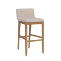 Nathan James Upholstered Wood Counter Height Barstool Light Brown Flax: Rubberwood Frame, 300 lbs Capacity