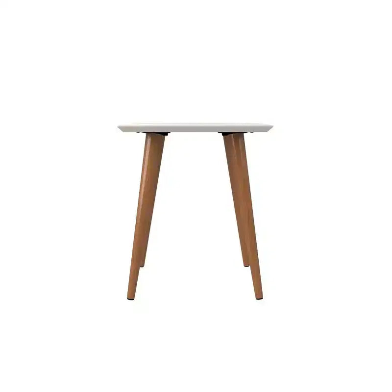 Square Utopia High End Table Off White - Manhattan Comfort: Splayed Legs, Painted MDF, 17.44" x 19.84", 11 lb Capacity