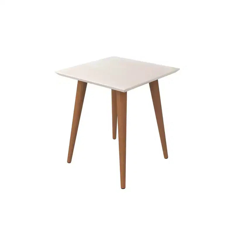Square Utopia High End Table Off White - Manhattan Comfort: Splayed Legs, Painted MDF, 17.44" x 19.84", 11 lb Capacity