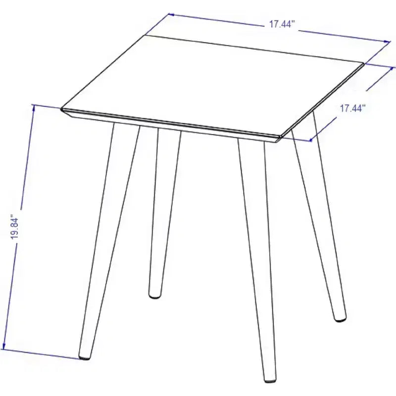 Square Utopia High End Table Off White - Manhattan Comfort: Splayed Legs, Painted MDF, 17.44" x 19.84", 11 lb Capacity