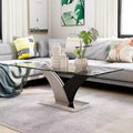 Niessa Contemporary Coffee Table White/Dark Gray/Chrome - HOMES: Inside + Out