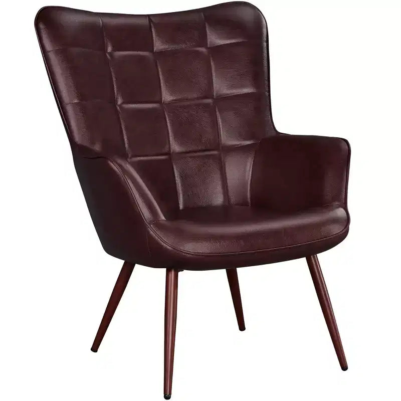 Yaheetech Leather Wingback Accent Chair Armchair for Living Room