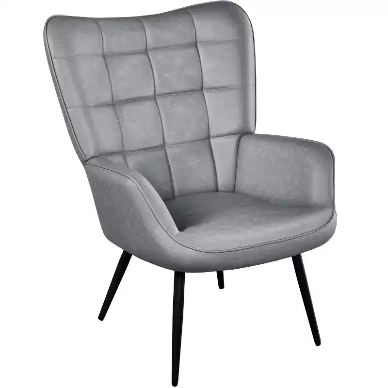 Yaheetech Leather Wingback Accent Chair Armchair for Living Room