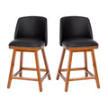 Emma and Oliver Upholstered Mid-Back Stools with Nailhead Accent Trim & Wood Frames