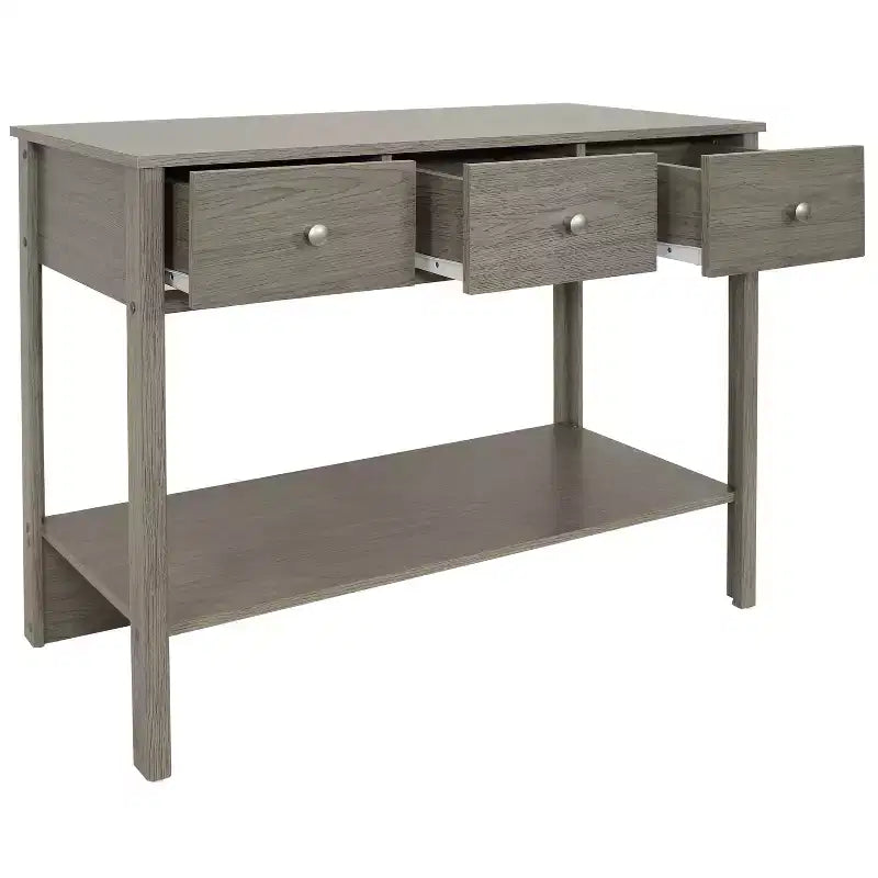 Sunnydaze MDF Indoor Entryway Console Table with 3 Drawers - 30 H - Thunder Gray