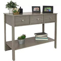 Sunnydaze MDF Indoor Entryway Console Table with 3 Drawers - 30 H - Thunder Gray
