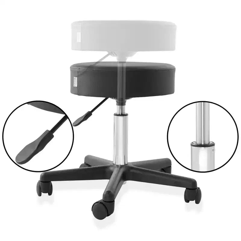 Saloniture Rolling Hydraulic Salon Stool - Adjustable Swivel Chair for Spa or Medical Office