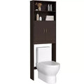 Yaheetech Free Standing Over the Toilet Storage with Doors and Open Shelves