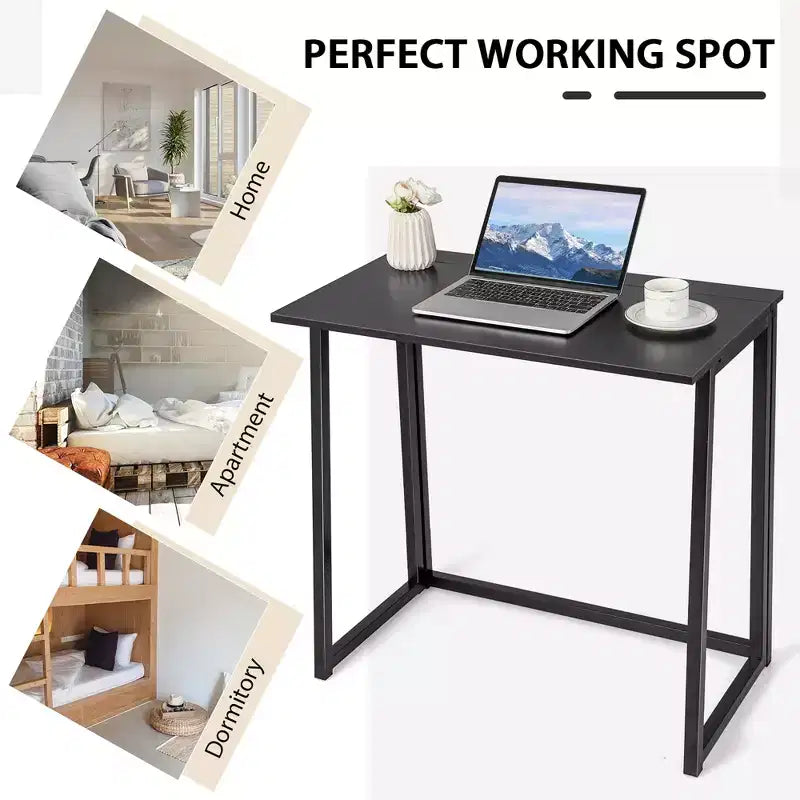 Costway Folding Computer Desk No Assembly Study Writing Table for Small Spaces Walnut/Black/Brown/White/Natural