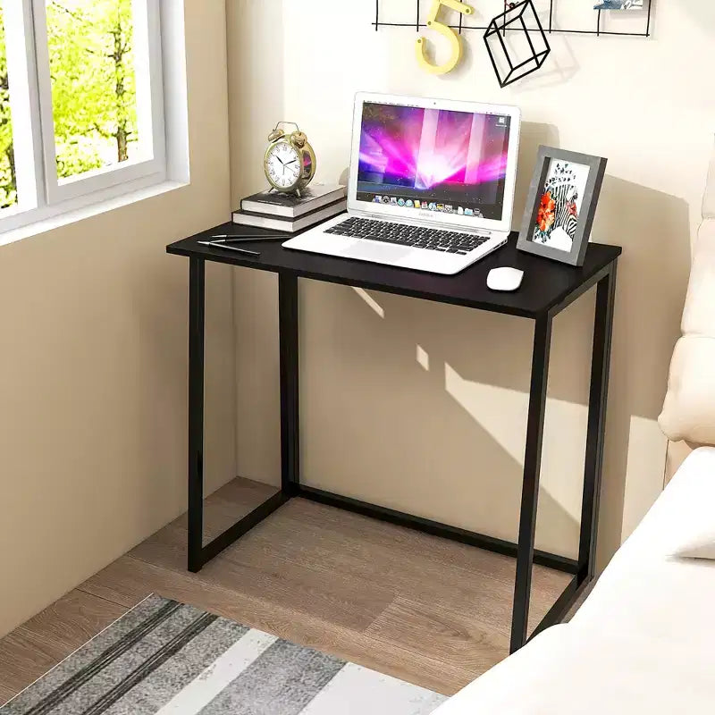 Costway Folding Computer Desk No Assembly Study Writing Table for Small Spaces Walnut/Black/Brown/White/Natural